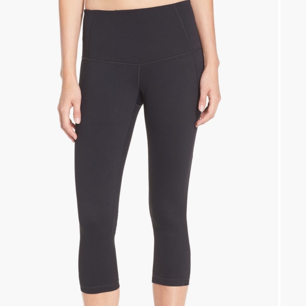 Zella 'Hatha' High Waist Crop Leggings w/ Mesh - Size Small